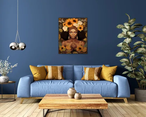 Vista 161 de Arte de pared afroamericano, decoración de rey y reina bailarín negro para sala de estar, arte de pareja de amor negro para dormitorio, lienzo
