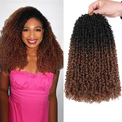 Vista 46 de Unionbeauty - Paquete de 8 trenzas de ganchillo Yanky Twist de 6 pulgadas, 8 paquetes, color negro natural, micro Passion Twist, extensiones