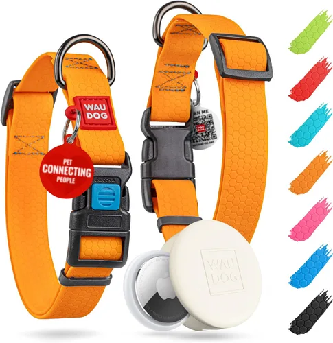 Vista 23 de WAUDOG Collar de perro impermeable – Collar ajustable para perros grandes, pequeños y medianos – Collares resistentes con cierre de metal duradero