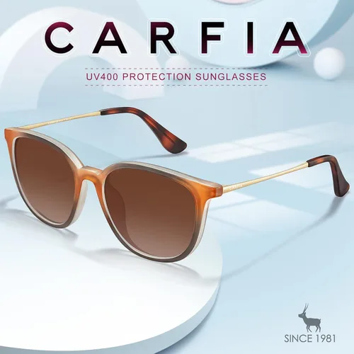 Vista 2 de CARFIA Gafas de sol vintage para mujer, polarizadas, protección UV, estilo clásico retro, CA5100