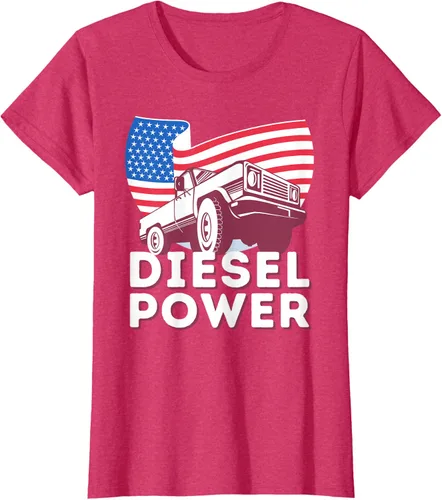 Vista 9 de Diesel Power American Flag - Camiseta de camioneta de mecánico diésel, Negro, S