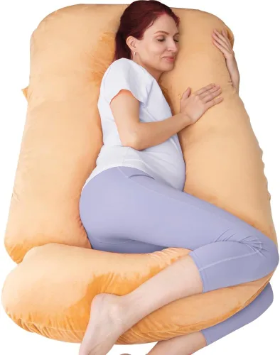Vista 15 de Almohadas de embarazo de 60 pulgadas para dormir, almohada corporal extra grande en forma de U, almohada de embarazo, almohada de maternidad