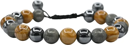 Vista 36 de Amazing Gemstone Pulsera de control de ira – Howlita Amazonita Lava Juego de pulseras para hombres y mujeres, curativa, calmante, ansiedad, alivio
