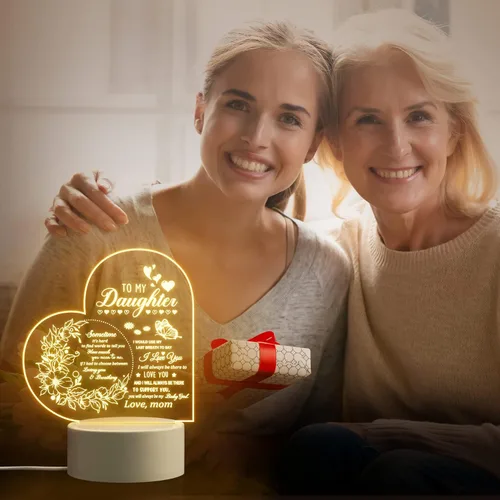 Vista 7 de Regalos para hija de mamá, regalos de hija, lámpara de noche acrílica para mi hija, Navidad, cumpleaños, día de la madre, graduación, boda, San