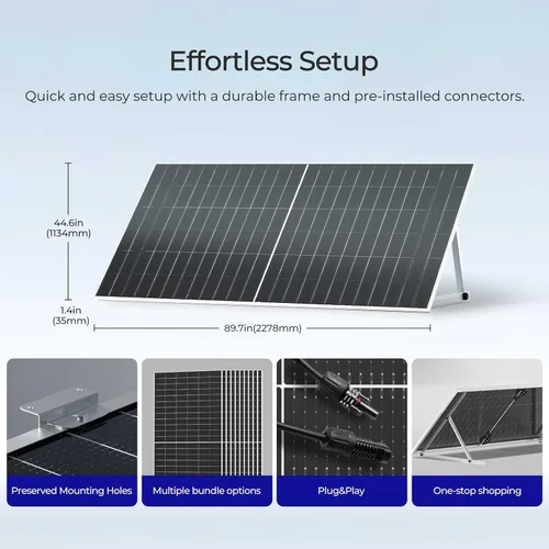 Vista 5 de Renogy Paneles solares de 1180 W, 2 unidades de 590 W, tipo N, panel solar bifacial monocristalino 16BB 25% de alta eficiencia de conversión