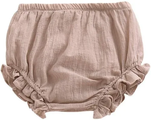 Vista 4 de Conjunto de 3 piezas de pantalones cortos para recién nacidos, bebés niñas y niños, mezcla de algodón y lino, lindos bloomers florales, pantalones