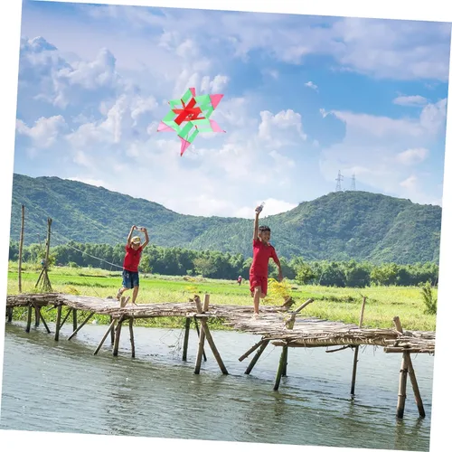 Vista 6 de Homoyoyo Diversión al aire libre deportes hexágono cometa flor juguete cometa para niños y niñas adultos tela segura fibra de vidrio construcción al