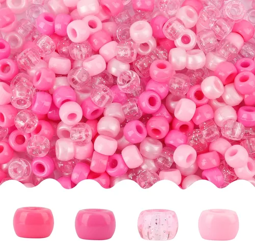 Vista 32 de Cuentas de poni, 4000 unidades, cuentas para pulseras, cuentas para el cabello, cuentas para hacer joyas, cuentas de plástico para manualidades