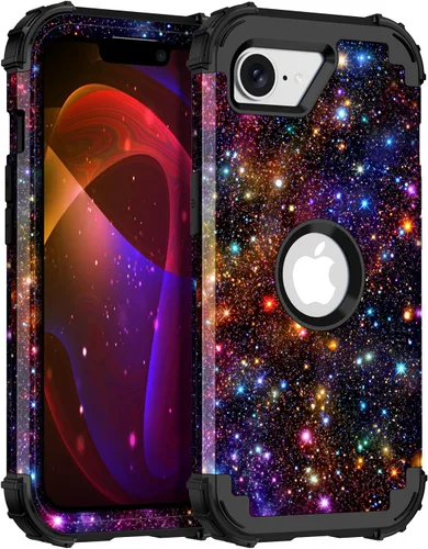 Vista 57 de Miqala Funda para iPhone 12, iPhone 12 Pro, que brilla en la oscuridad, tres capas, resistente a los golpes, protección de plástico duro + funda