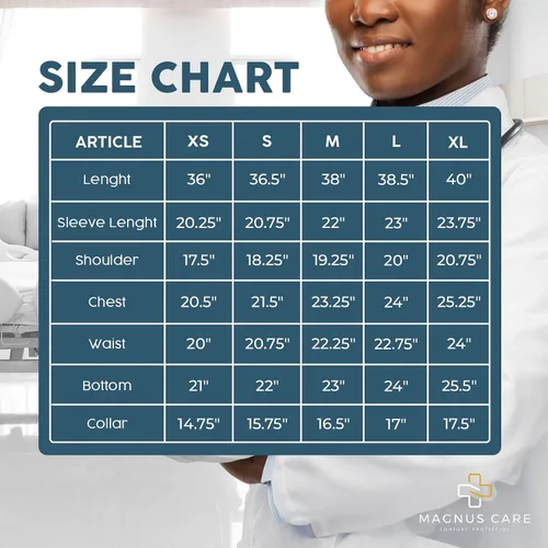 Vista 5 de Professional Lab Coat for Women & Men, White Unisex Labcoat, Cotton Poly Medical Doctor Nurse Med Laboratory Coat