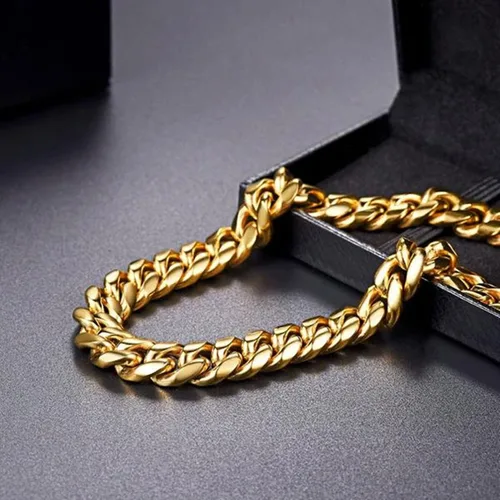 Vista 7 de ROWIN&CO Mens Chain Thick Heavy 18K Gold Plated Stainless Steel Miami Curb Cuban Link Necklace Hip Hop Jewelry Choker Chain,15mm Width 18 20 22 24