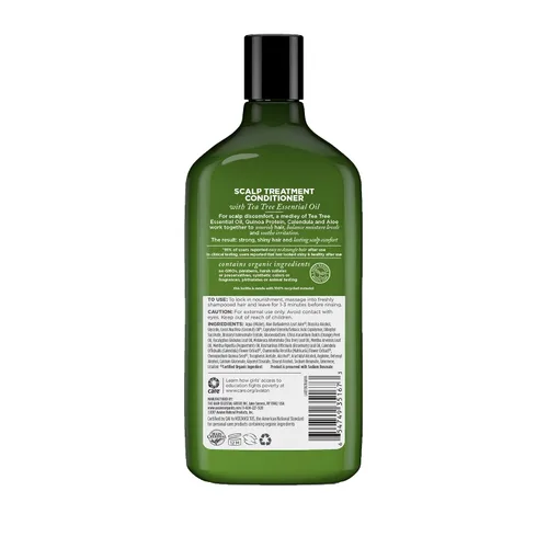 Vista 2 de Avalon Organics Acondicionador, árbol de té para tratamiento del cuero cabelludo, blanco, 11 onzas