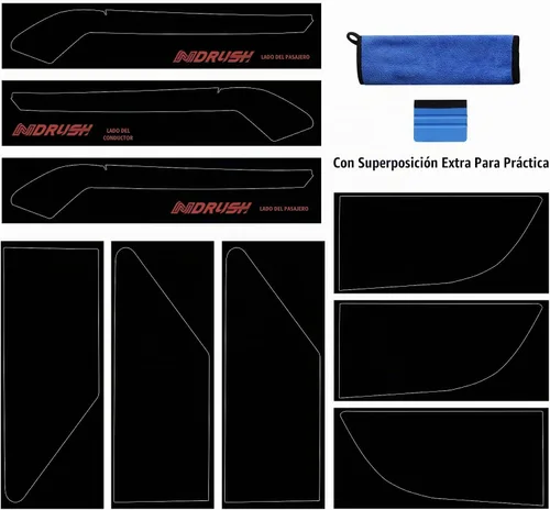 Vista 6 de NDRUSH Kit de Calcomanías de Luces Ahumadas Superposiciones de Párpados de Faros Película de Tinte de Vinilo Envoltura de Oscurecimiento para Luz