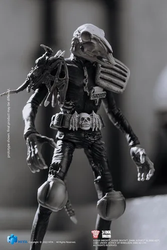 Vista 2 de HIYA TOYS Judge Dredd: Judge Mortis - Figura de acción exquisita a escala 1:18 en blanco y negro