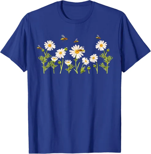 Vista 21 de Marguerites Daisy - Camiseta de verano con margaritas de jardín de flores, Negro, S