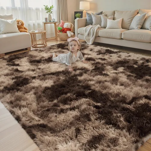 Vista 9 de Alfombras pequeñas de 2 x 3 pies, alfombra negra para dormitorio, alfombra moderna de pelo largo, alfombra pequeña, alfombra de noche esponjosa