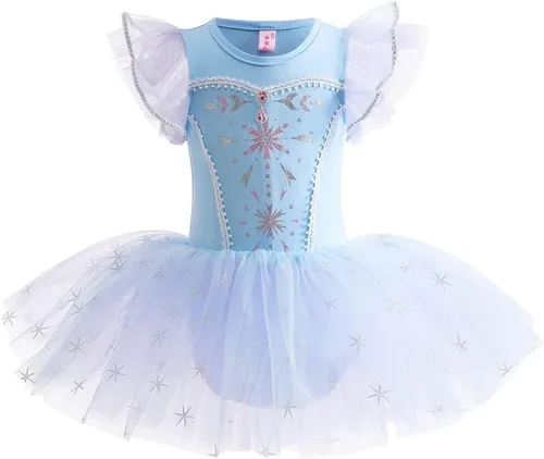 Vista 25 de Leotardos de princesa para niñas con falda de ballet y tutú para Halloween, Navidad, fiesta de cumpleaños, vestido elegante