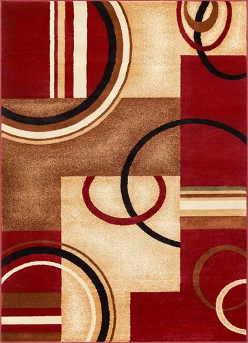 Vista 11 de Well Woven Barclay Alfombra con diseño de arcos y formas, moderna, 2 pies 3 pulgadas x 7 pies 3 pulgadas, color azul claro