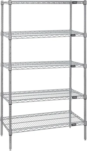 Vista 15 de Quantum Storage Systems WR74-1824BK Kit de inicio para estantería de alambre de 4 niveles de altura de 74 pulgadas, acabado negro, 18 pulgadas