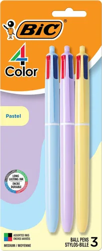 Vista 8 de BIC Juego de 6 bolígrafos retráctiles de 4 colores Shine con punta de 1,0 mm y barril ancho, varios