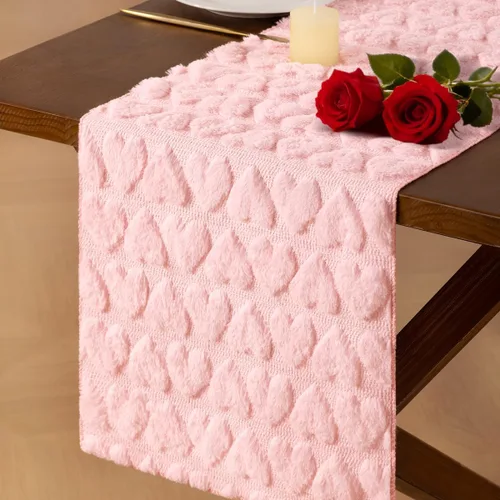 Vista 8 de Socomi Camino de mesa de terciopelo negro para el día de San Valentín, decoración de 20 x 120 pulgadas, tela de 10 pies, camino de boda de Acción