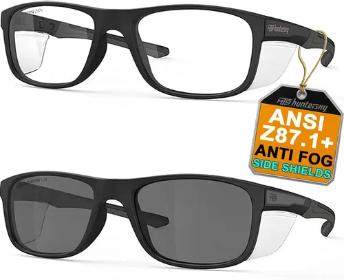 Vista 15 de HTS HUNTERSKY TR90NZZ - Lentes de seguridad con escudo lateral, tamaño pequeño, para mujeres y hombres, ANSI Z87, anti niebla, resistentes a