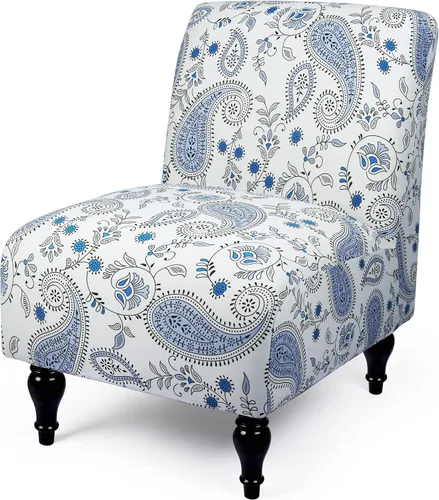 Vista 39 de Iauddy Funda para Silla de Acento Slipper sin Brazos Slipcover, Elástica de Spandex Extraíble Tela Jacquard Funda Antideslizante para Silla de Beige