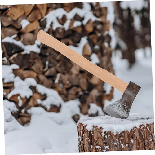 Vista 2 de Mango de hacha de madera de 19.68 pulgadas, mango de hacha de repuesto para corte de leña y camping, pieza de madera ergonómica duradera con fácil