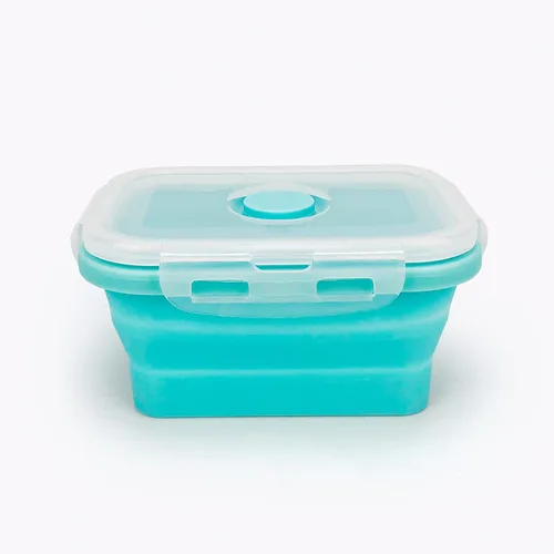 Vista 4 de CCyanzi Contenedores plegables de almacenamiento de alimentos de 3 piezas con tapas, contenedor de almuerzo de silicona, apto para microondas