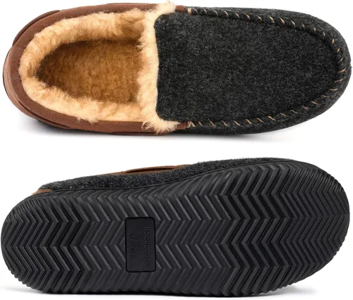 Vista 4 de RockDove Hearthfire - Pantuflas de espuma viscoelástica para hombre