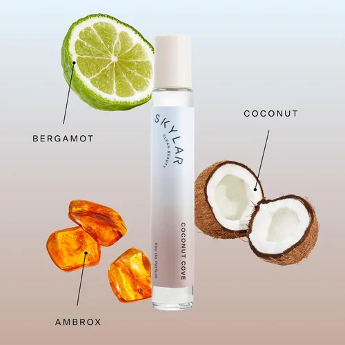 Vista 3 de Skylar - Perfume Coconut Cove, Eau de Perfume, hipoalergénico y limpio, para mujeres y hombres, vegano y seguro, frutal y fresco, con notas