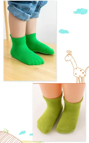 Vista 6 de Calcetines de tobillo antideslizantes para bebés con agarres antideslizantes para niños y niñas pequeños