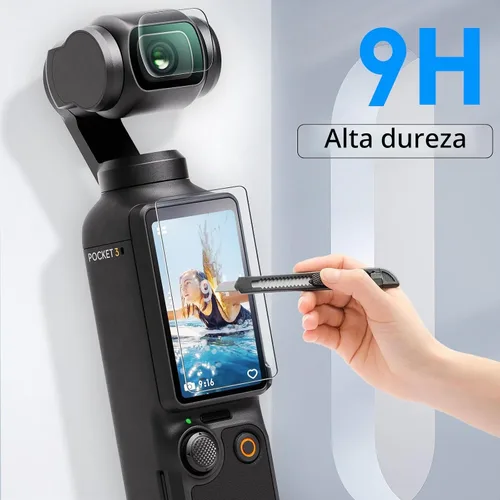 Vista 4 de FPVtosky 2 protectores de lente + 2 protectores de pantalla LCD para DJI Osmo Pocket 4/3, película de vidrio templado para accesorios DJI Pocket