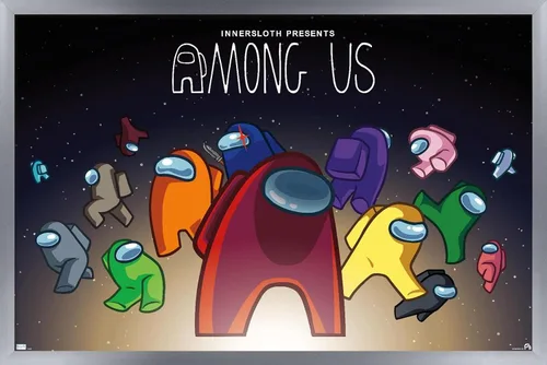 Vista 11 de Among Us - Póster de pared espacial, 22.4 pulgadas de largo x 14.7 pulgadas de ancho, versión enmarcada de madera de granero Versión enmarcada