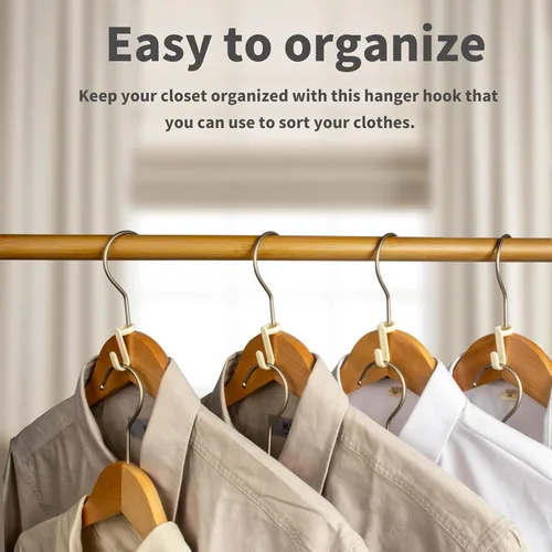 Vista 5 de 50 ganchos para colgar para colgar ropa, ahorro de espacio para ropa. Ganchos para colgar ahorran espacio. Gancho de conector para colgar perchas