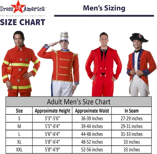 Vista 3 de Dress Up America Firefighter Costume for Adults - Mens Fireman Costume - Red