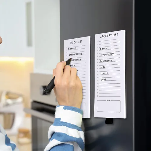 Vista 7 de Sinmoe 2 bloc de notas magnético para refrigerador lista de comestibles, bloc de notas magnéticas, divertido bloc de notas para refrigerador