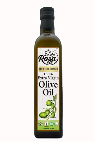 Vista 3 de Aceite de oliva virgen extra De La Rosa, primer prensado en frío, Kosher para Pascua, vegano, sin OMG y sin gluten, ideal para aderezos de ensalada