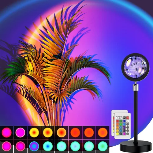 Vista 11 de Lámpara de puesta de sol, proyector de luces LED con control remoto, aplicación de control de botón, luz nocturna, luces RGB, luz solar, lámpara