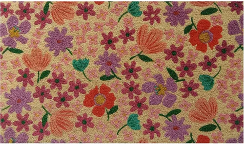 Vista 4 de Briarwood Lane Felpudo de fibra de coco de margaritas dispersas 18 x 30