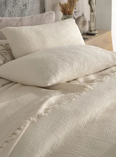 Vista 16 de Manta de gasa de algodón puro suave de 4 capas de 50 x 60 pulgadas, prelavada, sin flecos, manta de muselina ligera para uso multiusos y regalo Azul