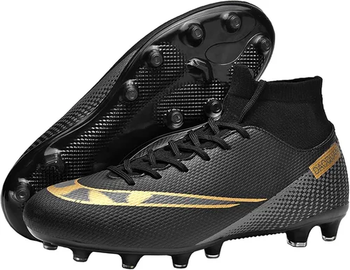 Vista 2 de OAOUIA Tacos de fútbol para hombre zapatos de fútbol de caña alta para uso al aire libre para interiores para niños botas de fútbol para césped