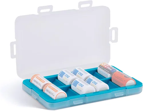 Vista 10 de Organizador compacto de almacenamiento de batería 18650, caja de batería de plástico duro para 6 baterías 18650, resistente al agua y fácil