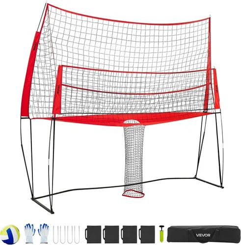 Vista 8 de VEVORAdjustable Height Badminton Net Set for Backyard Beach Lawn, Outdoor Portable Volleyball Net with Carrying Bag, 4 Square Quick Assemble Game