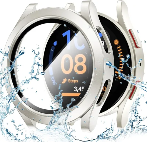 Vista 16 de Goton - Funda impermeable para Samsung Galaxy Watch 5 y 4 y FE, protector de pantalla de 40 mm con vidrio templado, 1 paquete de funda dura de PC