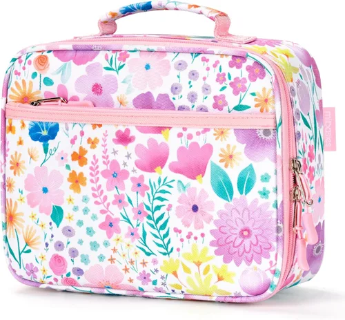 Vista 10 de Lonchera infantil para niñas pequeñas, bolsa de almuerzo aislada y reutilizable para la escuela, cola de sirena