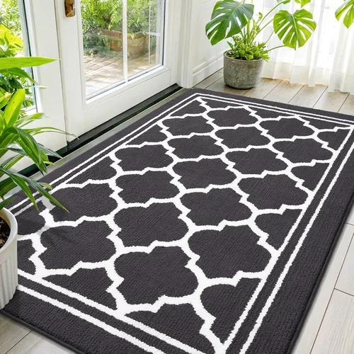 Vista 9 de Buganda Alfombra para Puerta Interior, Tapete Resistente a la Suciedad y Absorbente, Antideslizante, Alfombras de Perfil Bajo para Entrada