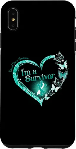 Vista 11 de Teal Ribbon Butterfly Cervical Cancer I'm A Survivor Case for iPhone 17