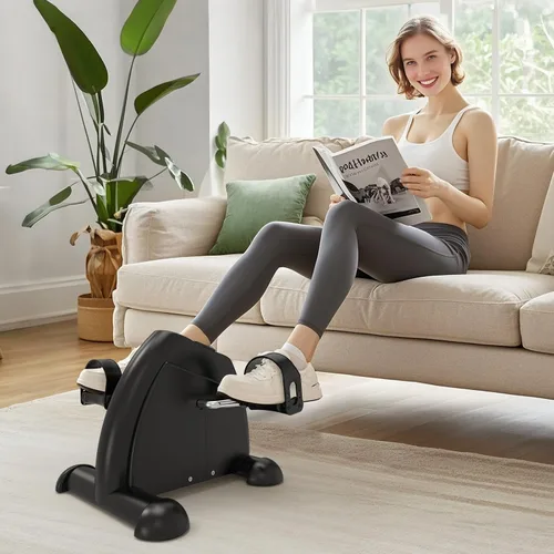 Vista 7 de FITKS360 Under Desk Elliptical & Mini Exercise Bike - Seated Electric Leg Exerciser Under Table Oval Electric - Seniors Sit Exerciser Fully