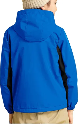 Vista 5 de Chaqueta de esquí impermeable para niños, abrigo de nieve cálido para invierno, con capucha, forro polar resistente al viento